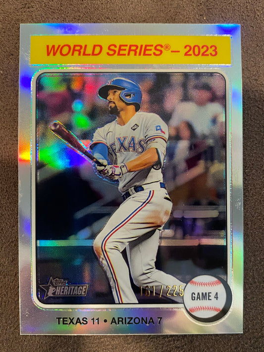 Marcus Semien - 2024 Topps Heritage High Number - Silver Refractors /225 *Surface Issue* - Rangers