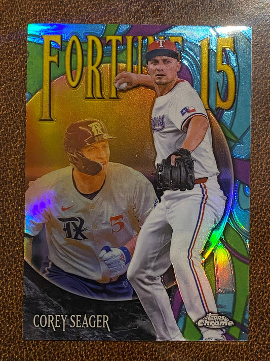 Corey Seager - 2025 Topps Chrome - Fortune 15 - Rangers
