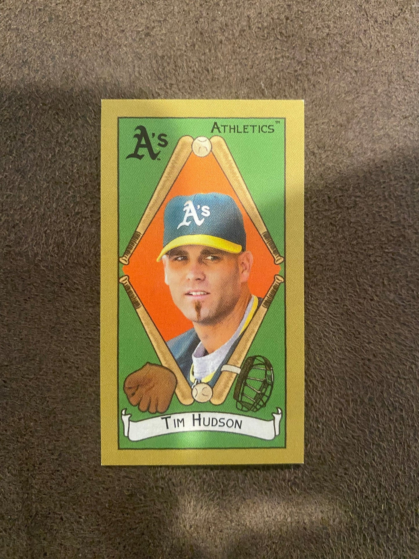 Tim Hudson - 2025 Topps T205 Mini - Piedmont Back (**Corner Whiting**) - Athletics