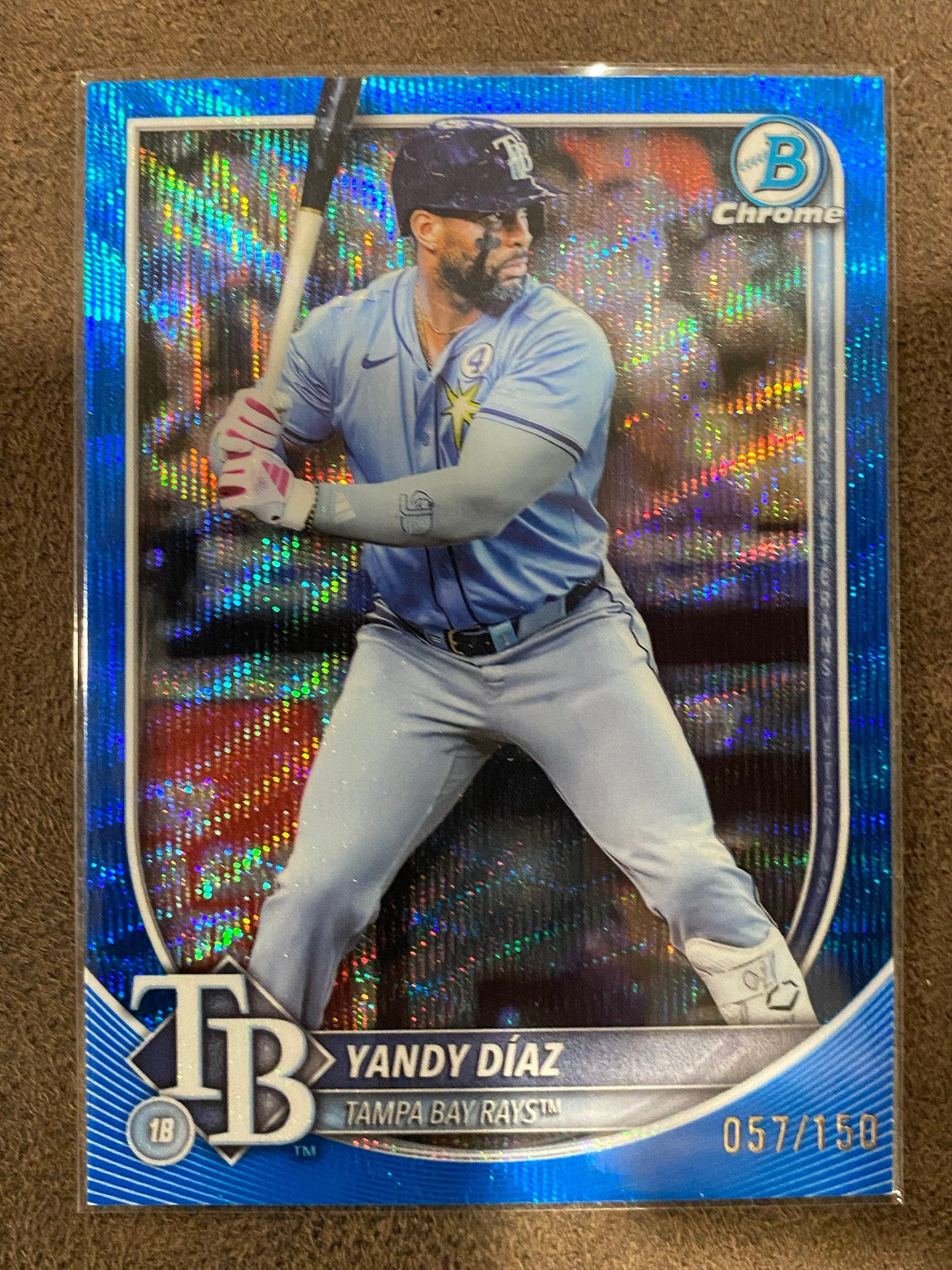 Yandy Diaz - 2025 Bowman Chrome - Blue Wave /150 - Rays