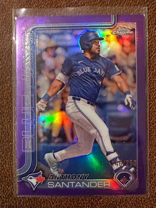 Anthony Santander - 2025 Topps Chrome - Purple Refractor /250 - Blue Jays