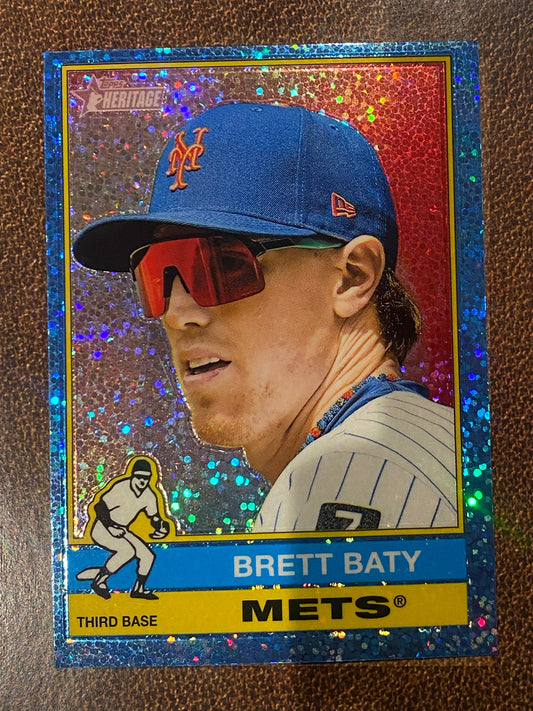 Brett Baty - 2025 Topps Heritage High Number - Blue Sparkle - Mets