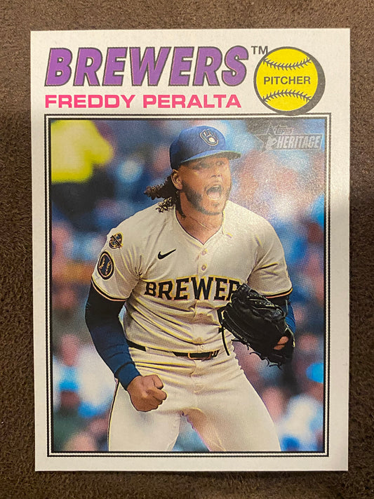 Freddy Peralta - 2026 Topps Heritage - Banner Variation - Brewers