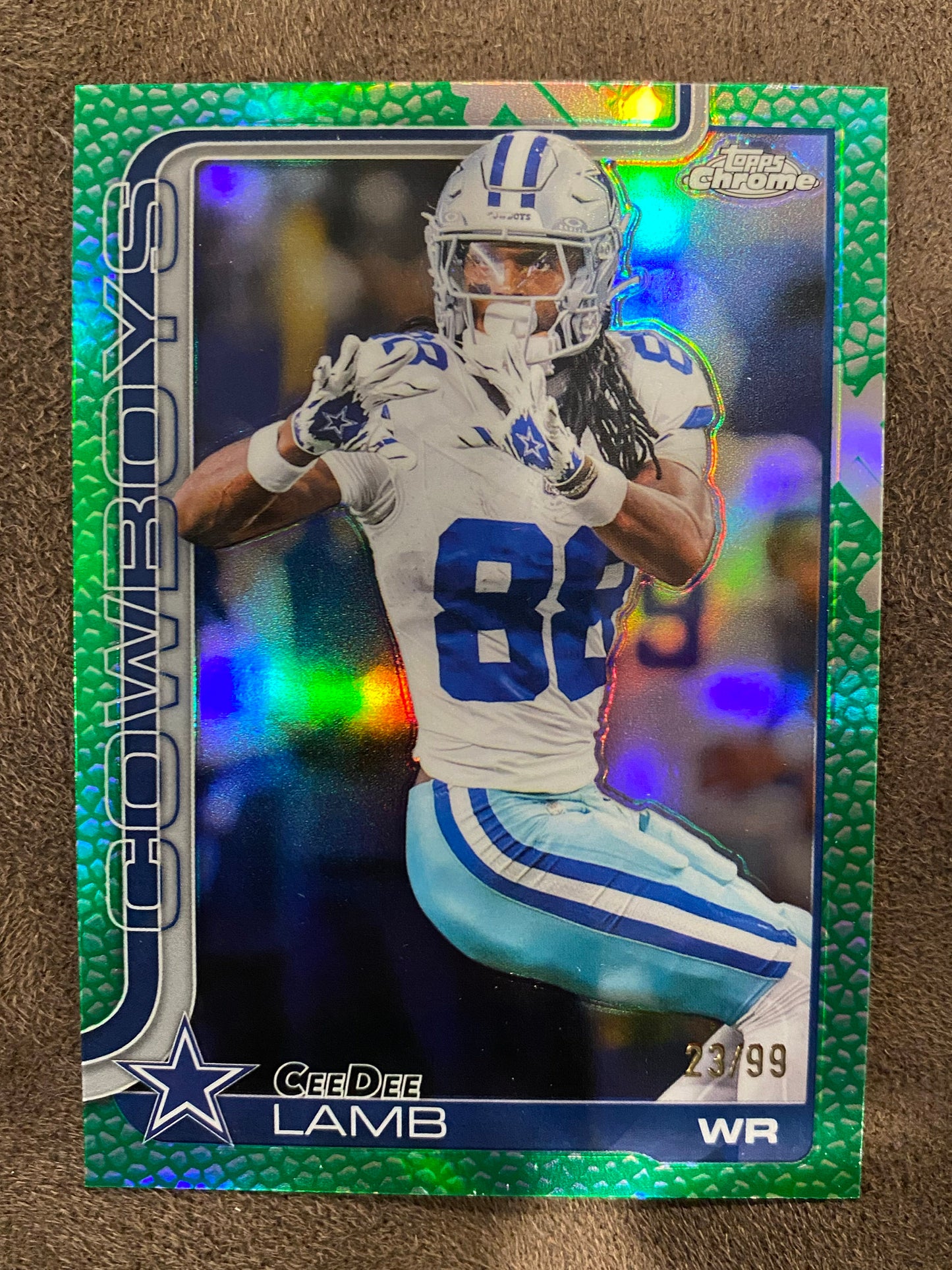 Cee Dee Lamb - 2025 Topps Chrome - GREEN Leather /99 - Cowboys