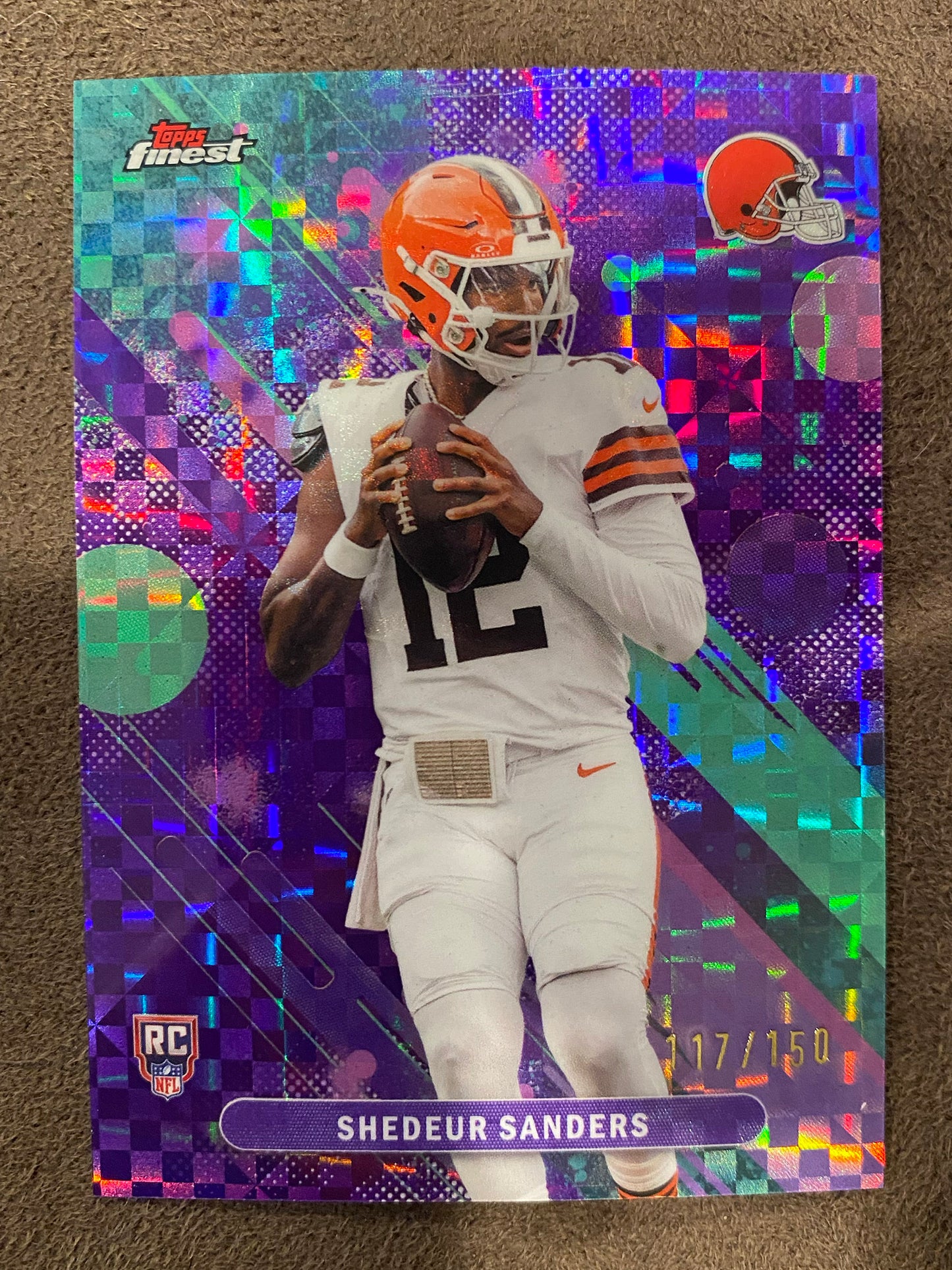 Shedeur Sanders - 2025 Topps Finest - Rookie Common PURPLE Xfractor /150 - Browns