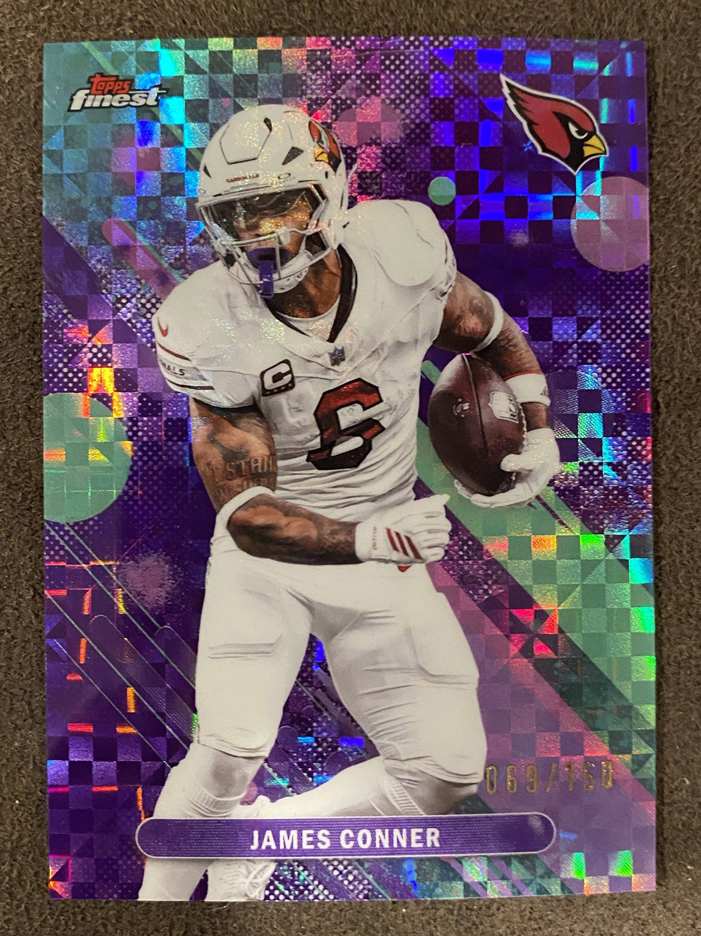 James Conner - 2025 Topps Finest - Common PURPLE XFractor /150 - Cardinals