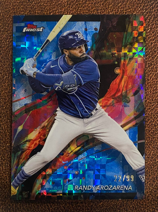 Randy Arozarena - 2024 Topps Finest - Common Blue Checkerboard /99 - Rays