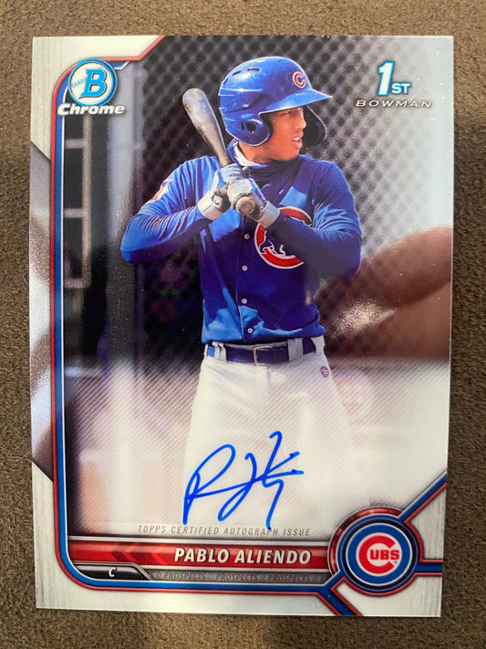 Pablo Aliendo - 2022 Bowman Chrome - 1st AUTO - Cubs