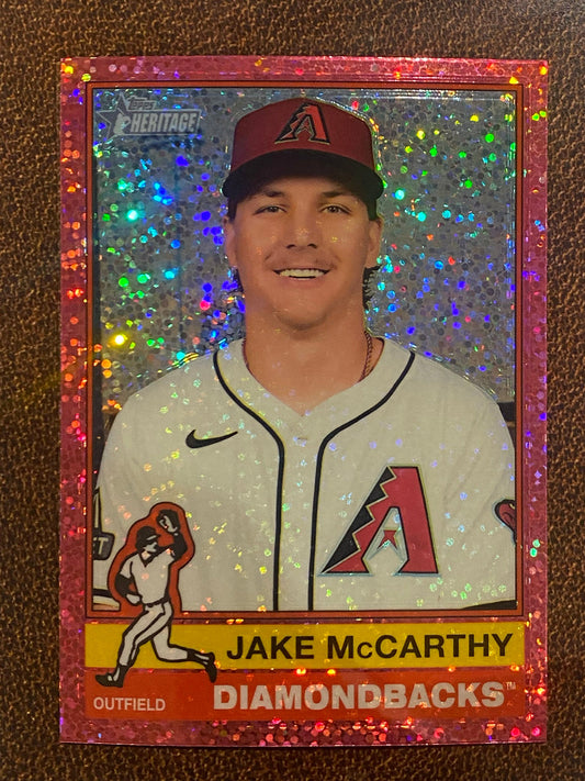 Jake McCarthy - 2025 Topps Heritage - Pink Sparkle - Diamondbacks