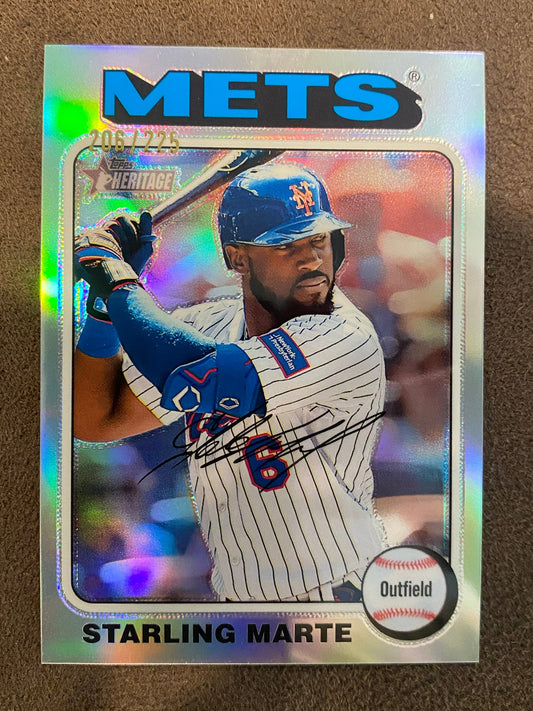 Starling Marte - 2024 Topps Heritage High Number - Silver Refractors /225 - Mets