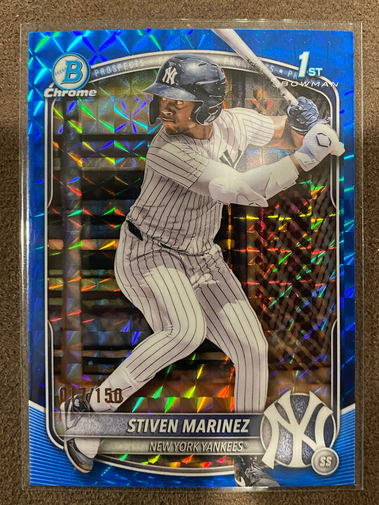 Stiven Marinez - 2025 Bowman Chrome - Blue Gemoetric /150 - Yankees