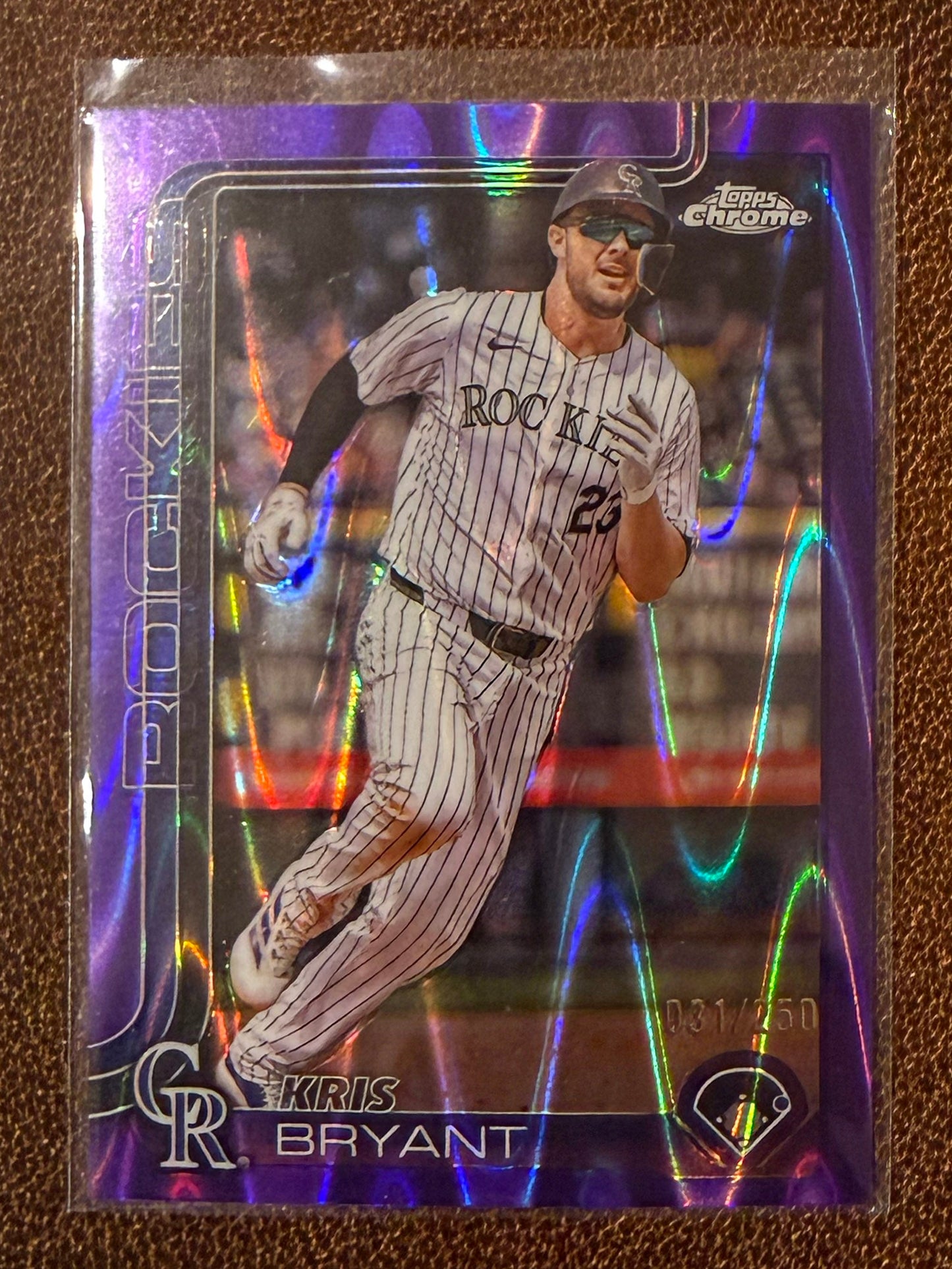 Kris Bryant - 2025 Topps Chrome - Purple Raywave /250 - Rockies