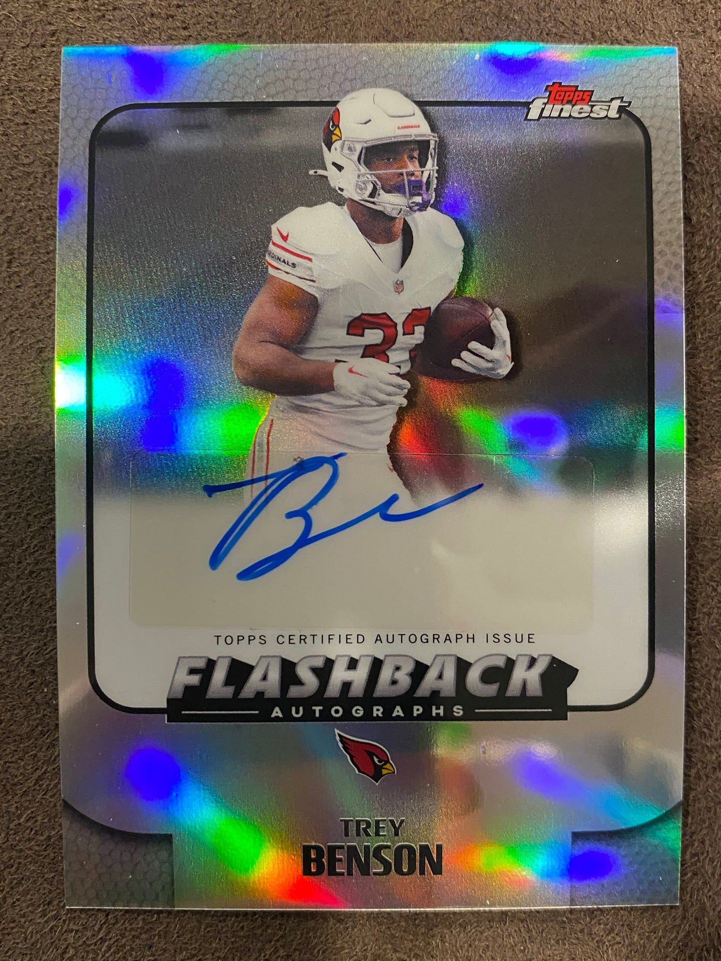 Trey Benson - 2025 Topps Finest - Flashback Refractor AUTO - Cardinals