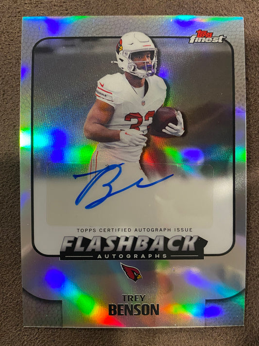 Trey Benson - 2025 Topps Finest - Flashback Refractor AUTO - Cardinals