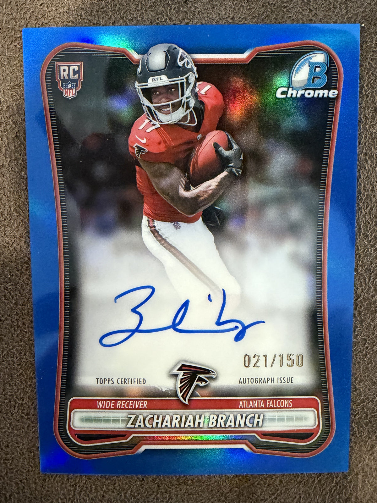 Zachariah Branch - 2026 Bowman Chrome - BLUE Rookie AUTO /150 - Falcons