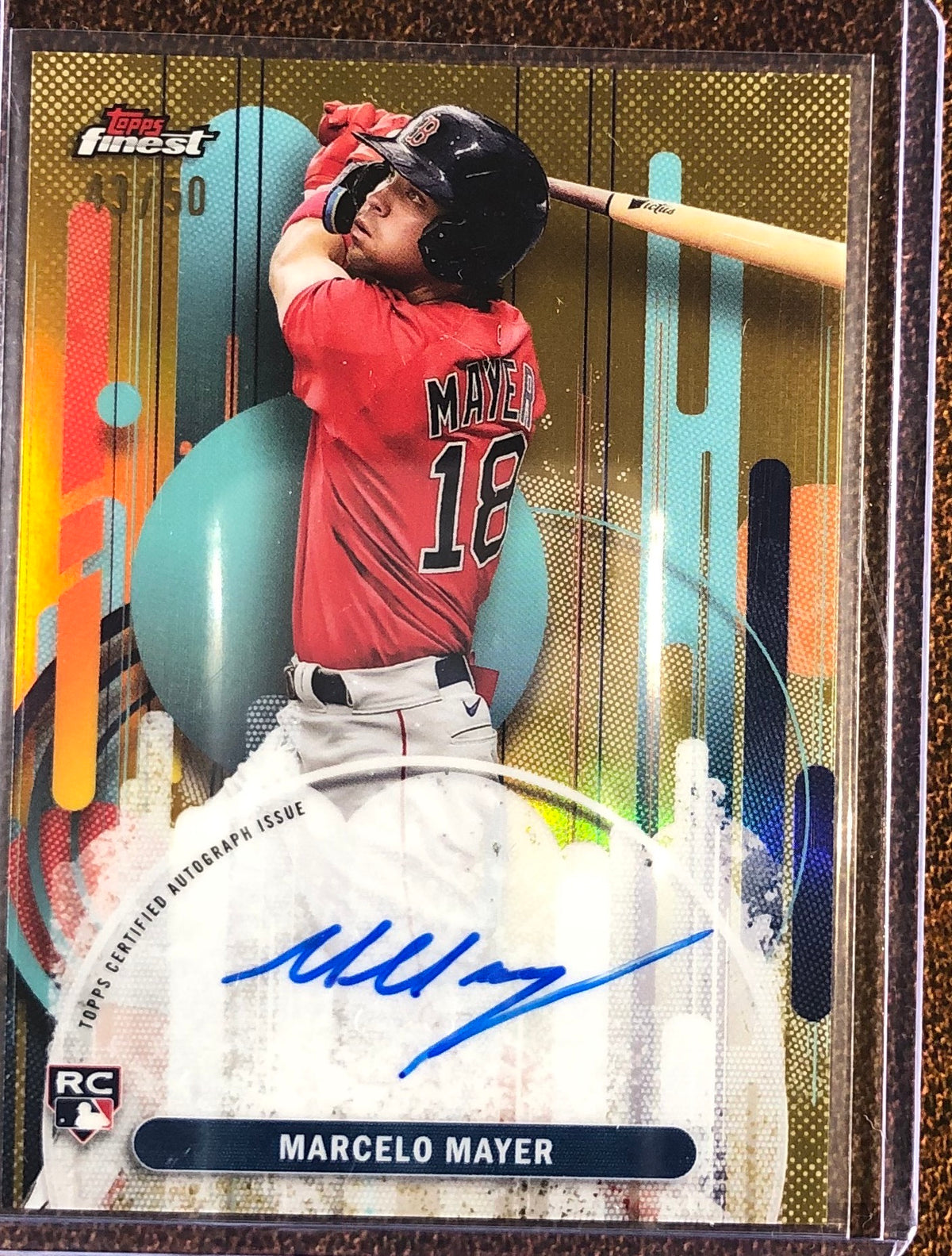 Marcelo Mayer - 2025 Topps Finest - GOLD AUTO /50 - Red Sox
