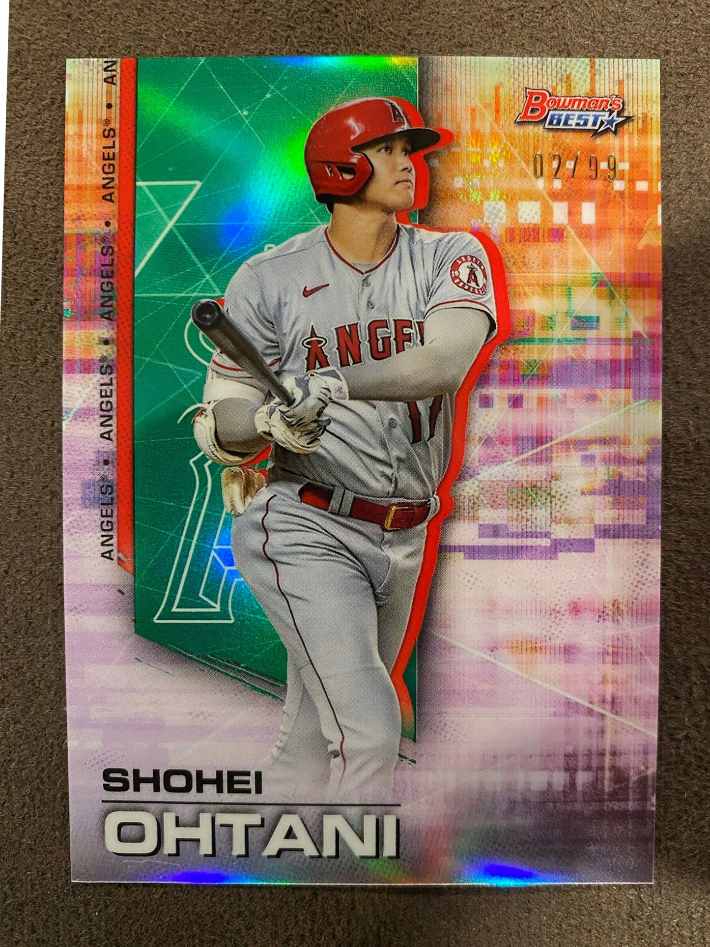 Shohei Ohtani - 2021 Bowman's Best - Green Refractor /99 - Angels