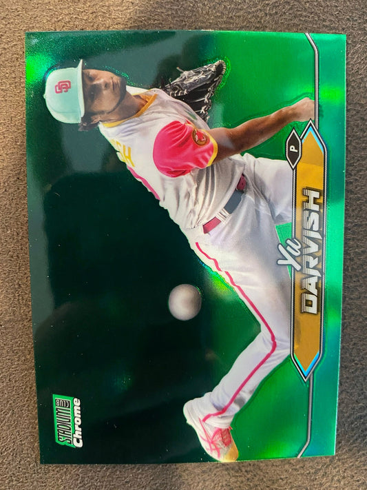 Yu Darvish - 2024 Topps Stadium Club - Green Chrome Refractor - Padres
