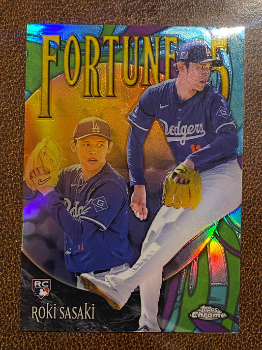 Roki Sasaki - 2025 Topps Chrome - Fortune 15 - Dodgers