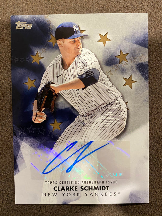 Clarke Schmidt - 2024 Topps Series 1 - Baseball Stars AUTO Gold /50 - Yankees