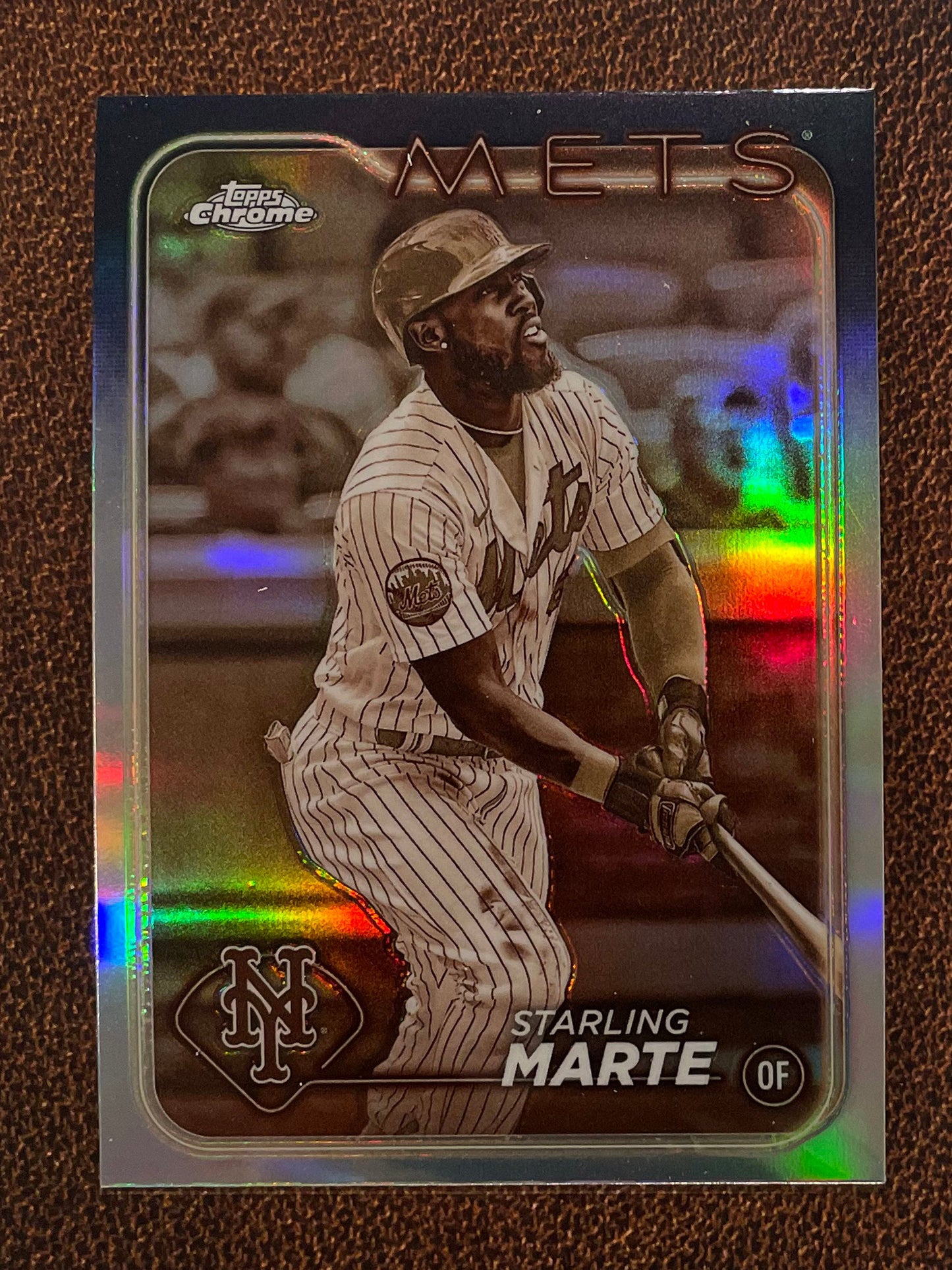 Starling Marte - 2024 Topps Chrome - Sepia Refractor - Mets