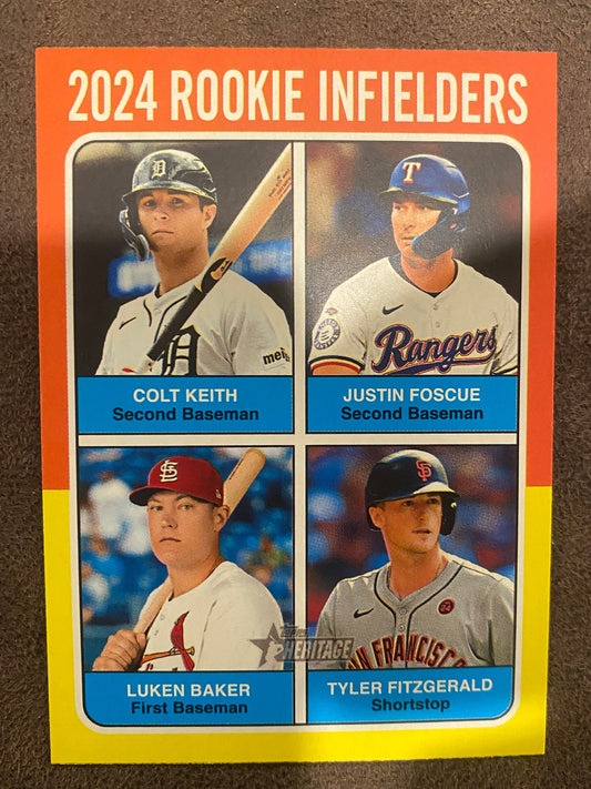 Keith/Foscue/Baker/Fitzgerald - 2024 Topps Heritage High Number - Base - Tigers