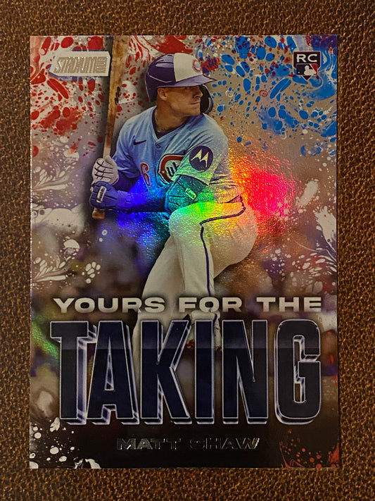 Matt Shaw - 2025 Topps Stadium Club - Yours for the Taking Insert - Cubs
