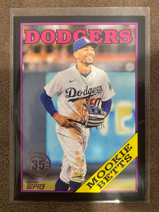 Mookie Betts - 2023 Topps Series 1 - 1988 BLACK Parallel /299 - Dodgers