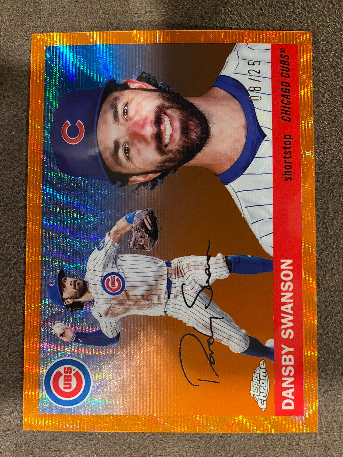 Dansby Swanson - 2025 Topps Chrome Platinum - ORANGE Wave /25 - Cubs