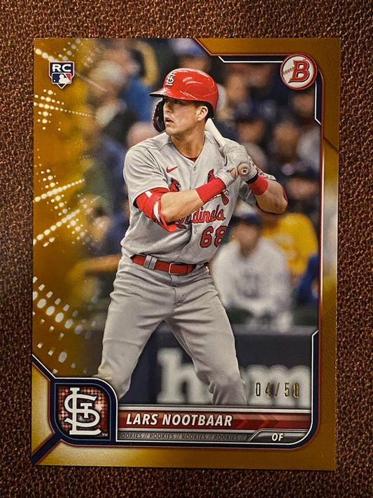 Lars Nootbaar - 2022 Bowman - Rookie Gold /50 - Cardinals