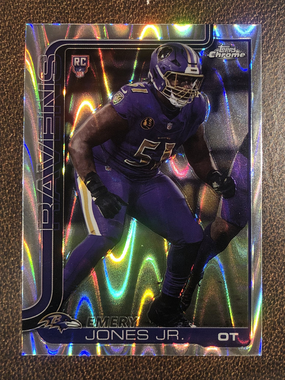 Emery Jones Jr. - 2025 Topps Chrome - Raywave Refractor - Ravens