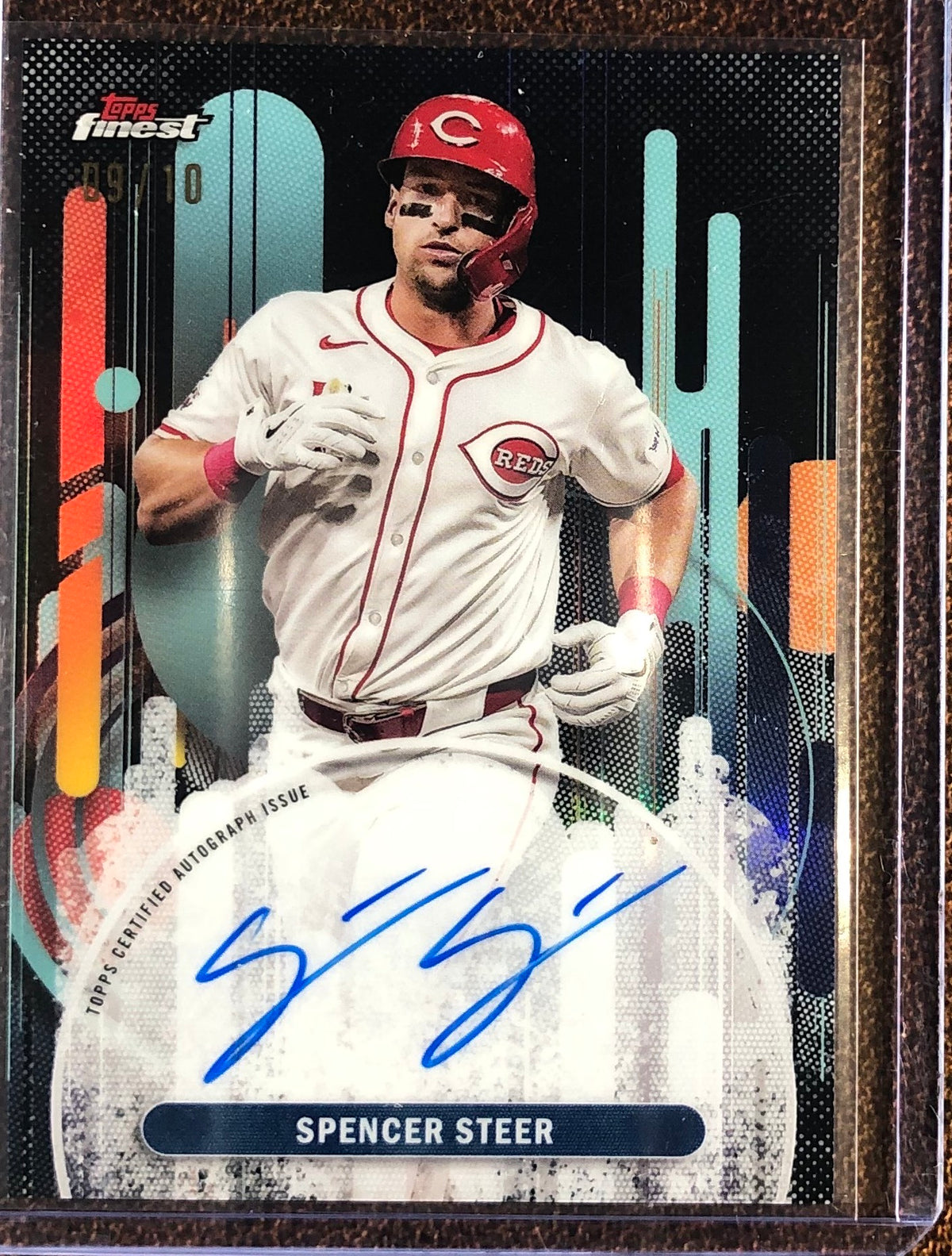Spencer Steer - 2025 Topps Finest - BLACK Refractor AUTO /10 - Reds