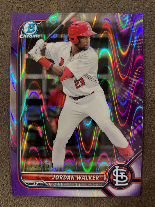 Jordan Walker - 2022 Bowman Chrome - Purple Wave /250 - Cardinals
