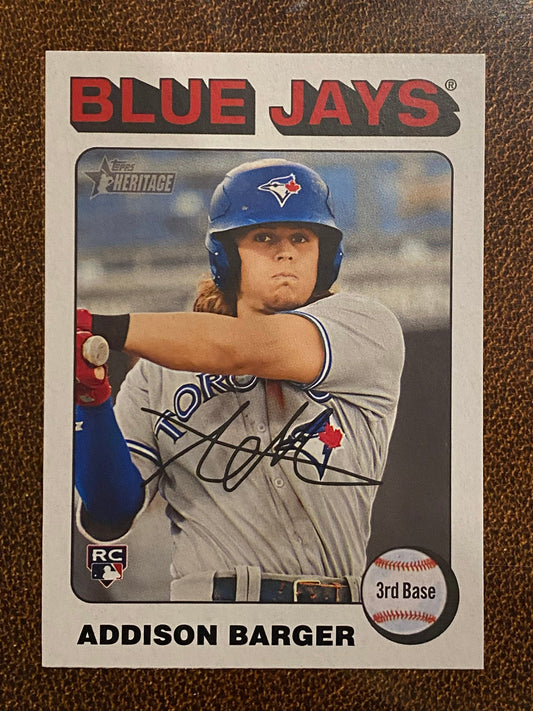 Addison Barger - 2024 Topps Heritage High Number - White Border - Blue Jays