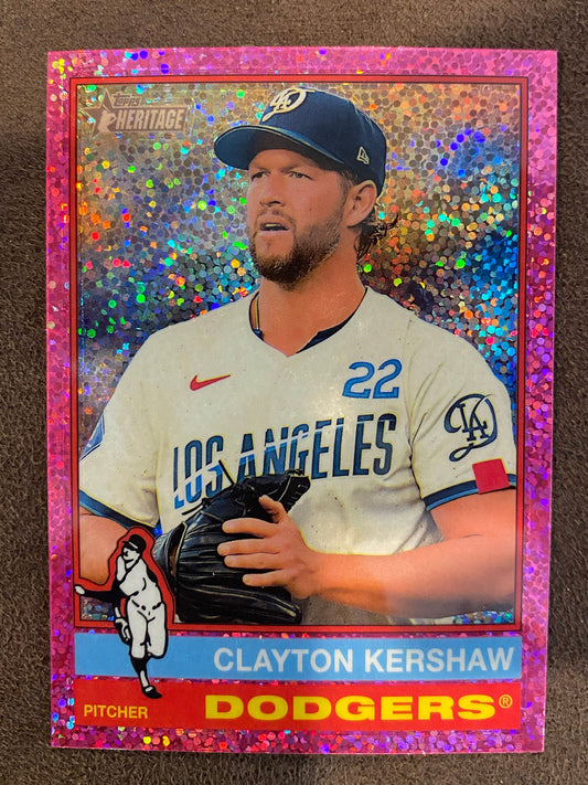 Clayton Kershaw - 2025 Topps Heritage - Pink Sparkles - Dodgers
