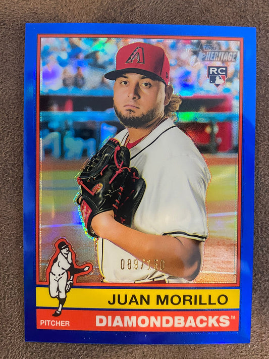 Juan Morillo - 2025 Topps Heritage High Number - Blue Refractor /150 - Diamondbacks