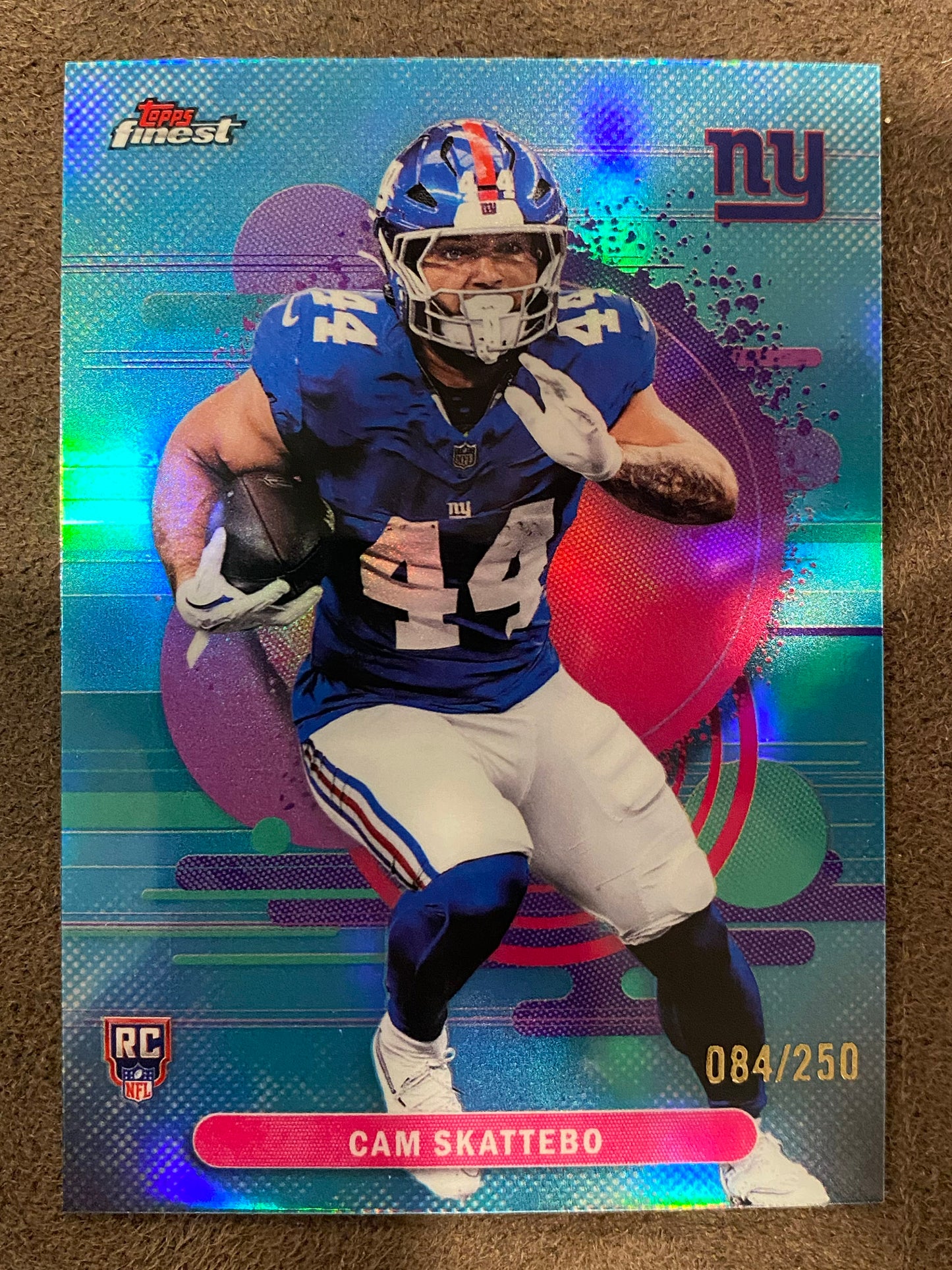 Cam Skattebo - 2025 Topps Finest - Rookie Uncommon BLUE Rookie /250 - Giants