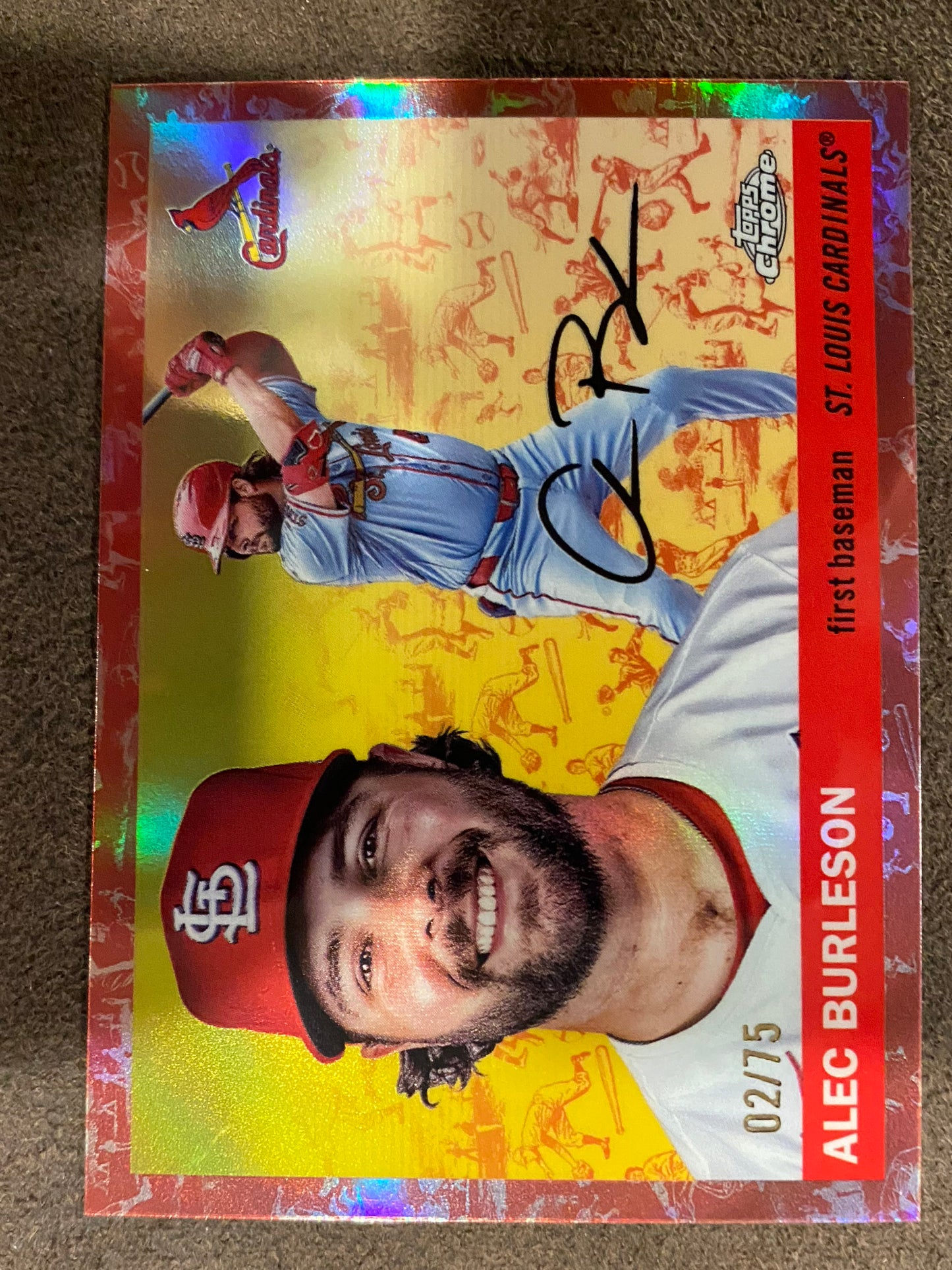 Alec Burleson - 2025 Topps Chrome Platinum - Rose Gold Toile /75 - Cardinals