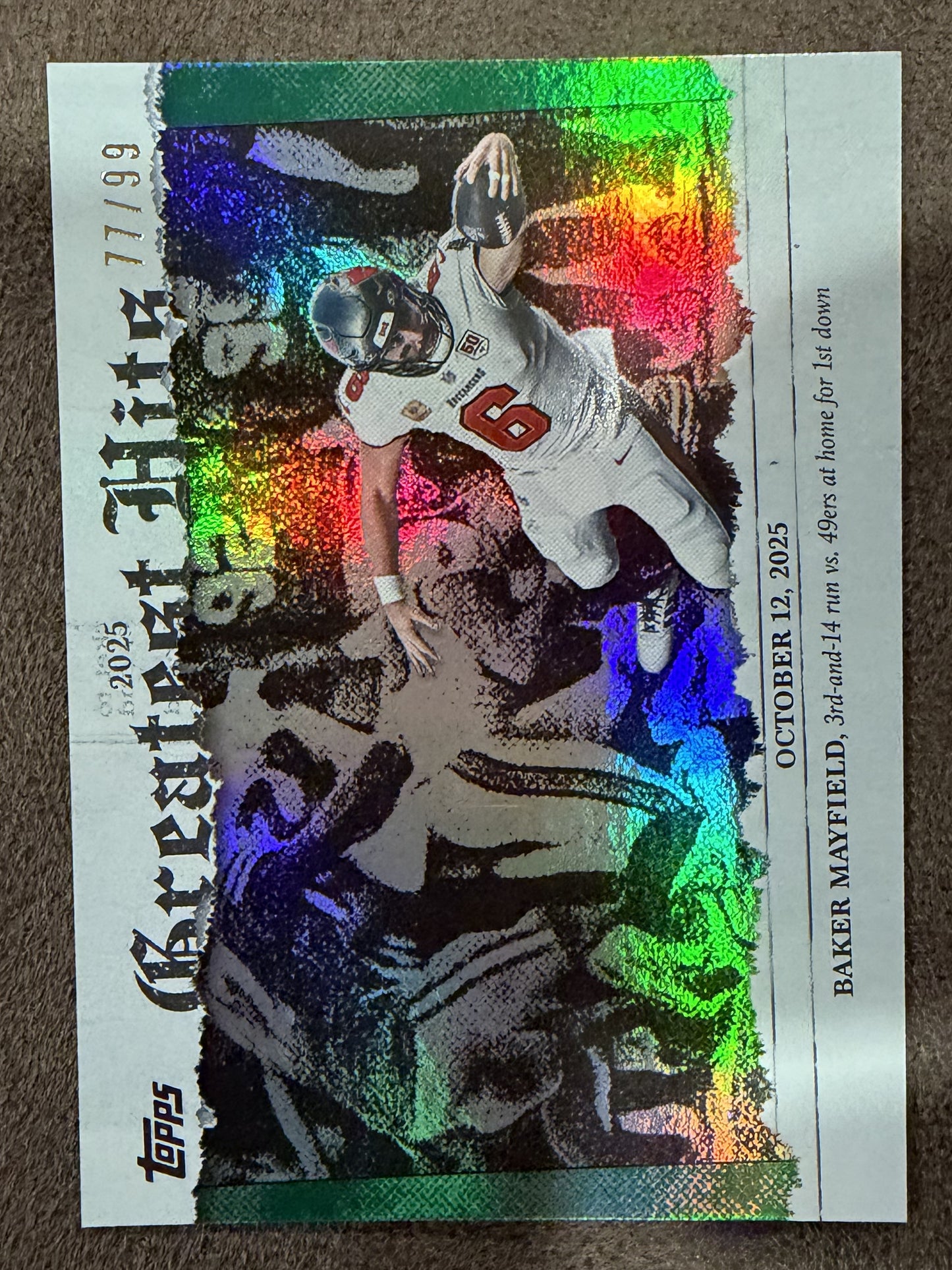 Baker Mayfield - 2026 Topps Flagship - GREEN Great Hits /99 - Buccaneers
