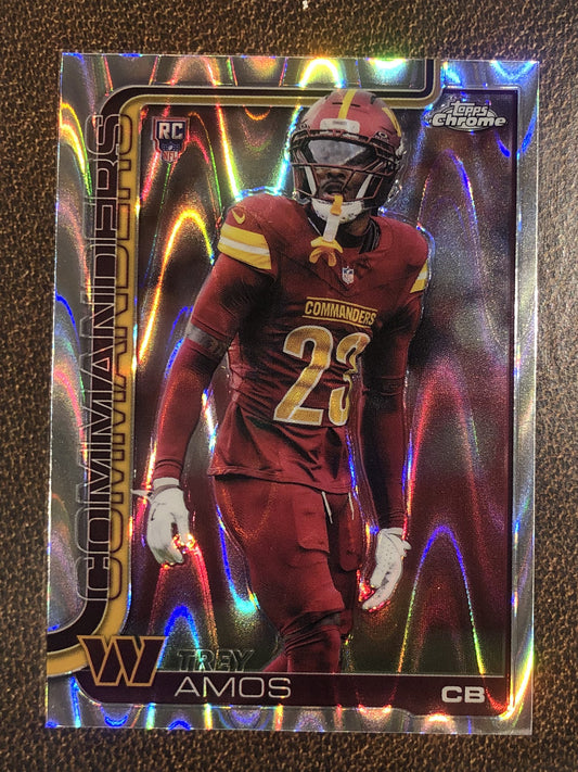 Trey Amos - 2025 Topps Chrome - Raywave Refractor - Commanders