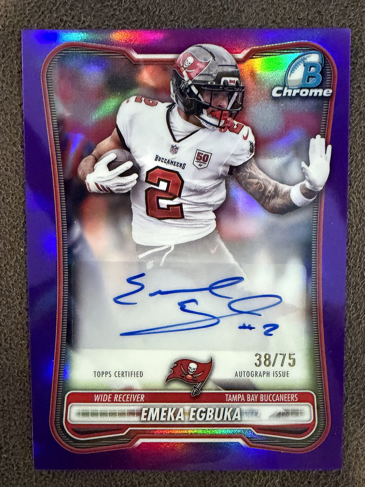 Emeka Egbuka - 2026 Bowman Chrome - PURPLE Refractor AUTO /75 - Buccaneers