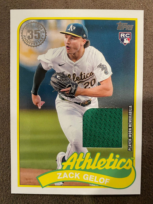 Zack Gelof - 2024 Topps Update - 1989 Player Worn RELIC - Athletics
