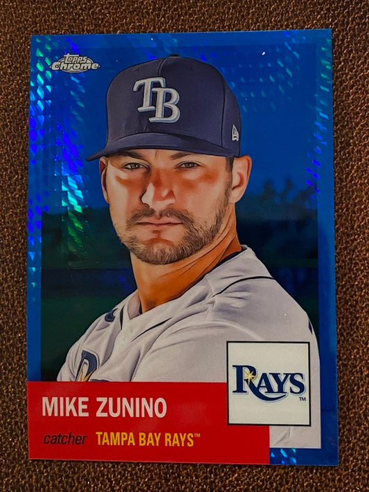 Mike Zunino - 2022 Topps Chrome Platinum Anniversary - Blue Prism - Rays