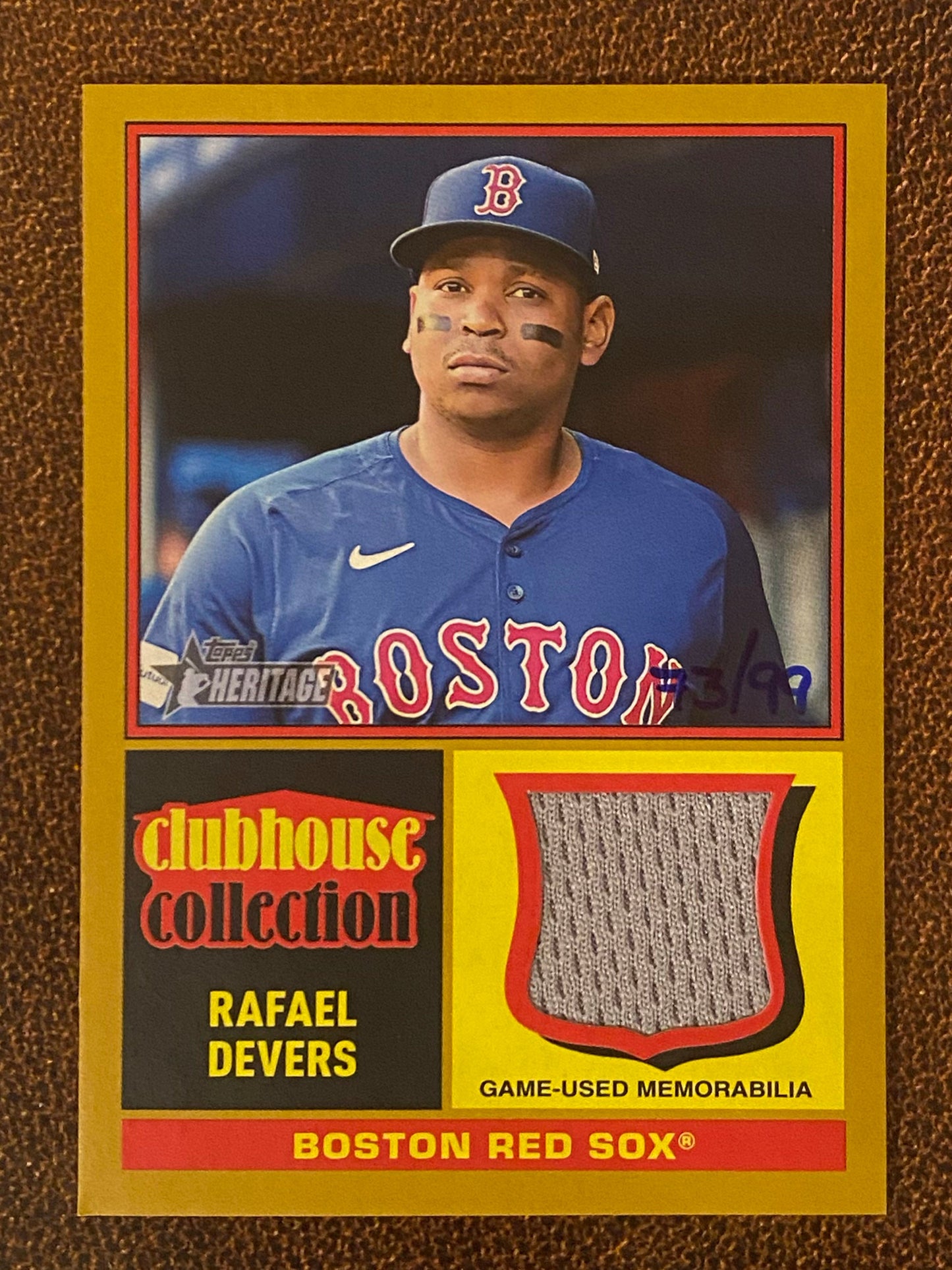 Rafael Devers - 2025 Topps Heritage - Gold RELIC /99 - Red Sox