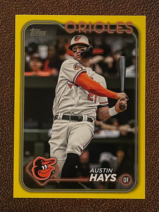 Austin Hays - 2024 Topps Series 1 - Yellow Parallel - Orioles