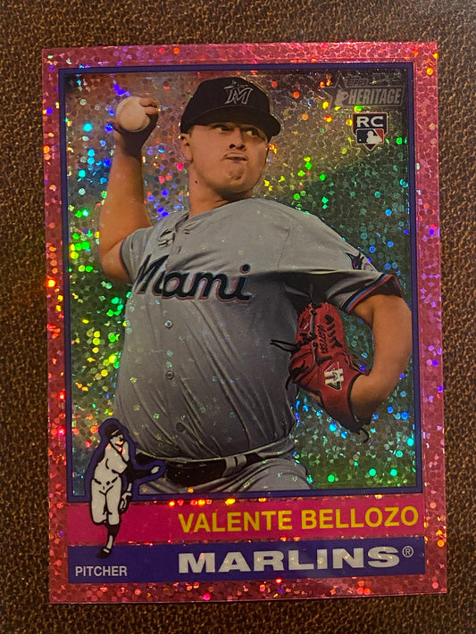Valente Bellozo - 2025 Topps Heritage - Pink Sparkle - Marlins