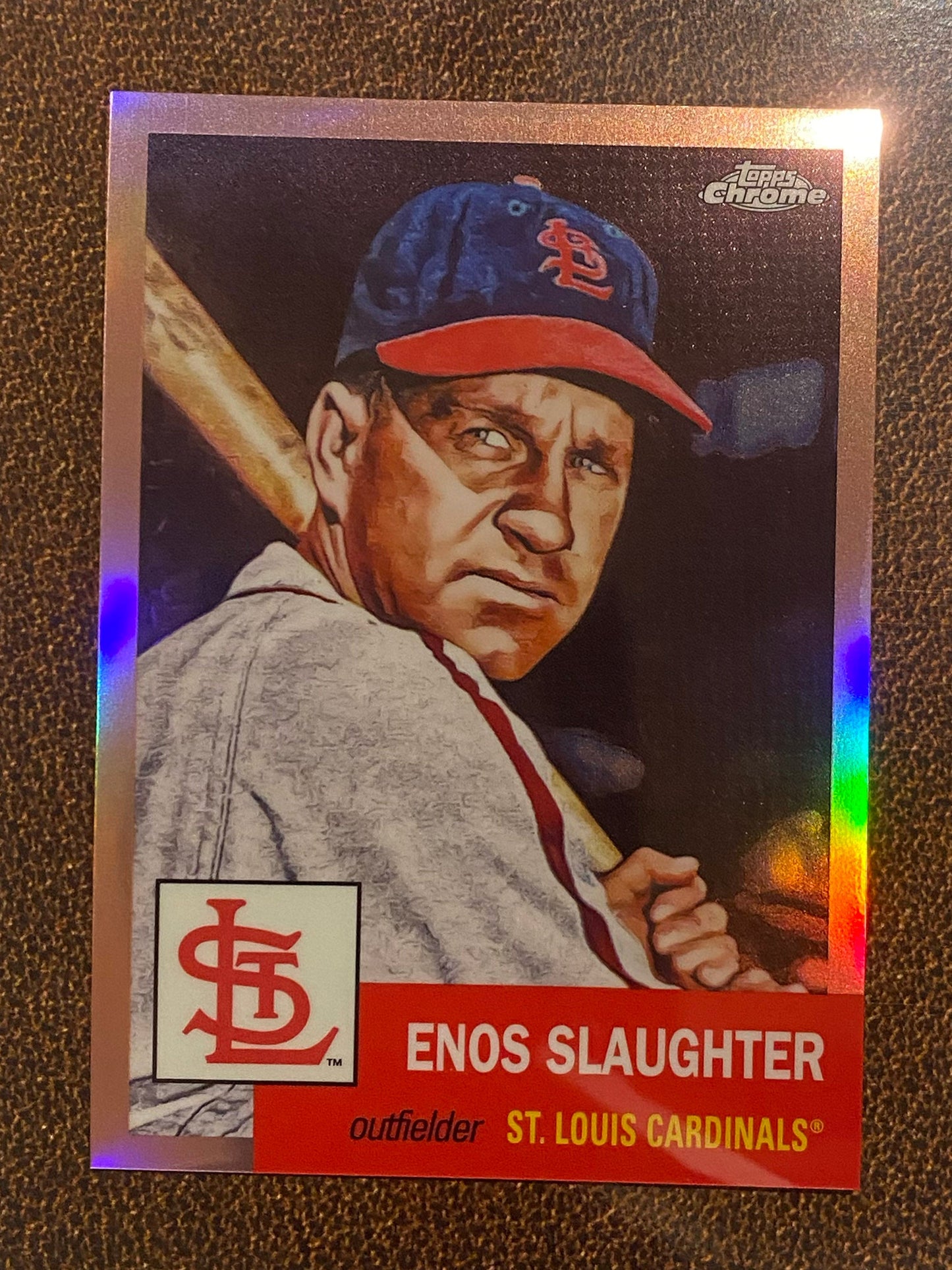 Enos Slaughter - 2022 Topps Chrome Platinum Anniversary - Rose Gold Refractors /75 - Cardinals