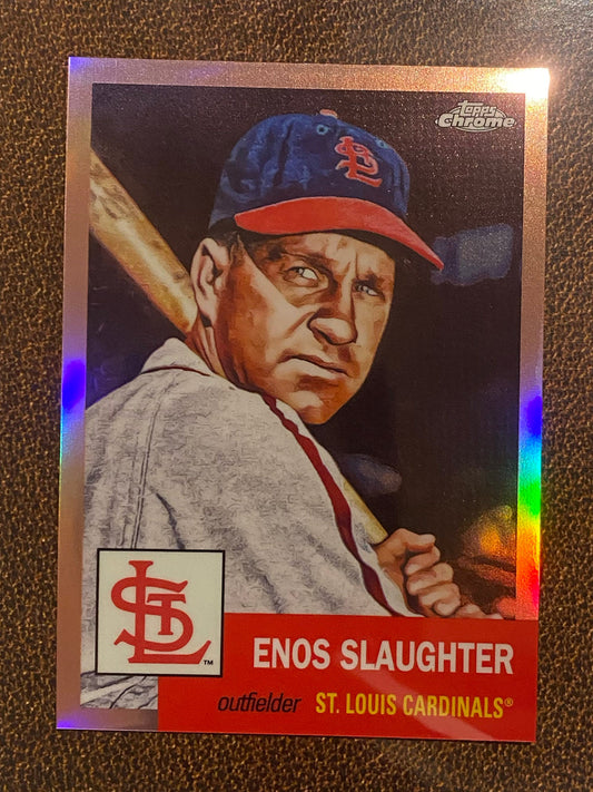 Enos Slaughter - 2022 Topps Chrome Platinum Anniversary - Rose Gold Refractors /75 - Cardinals