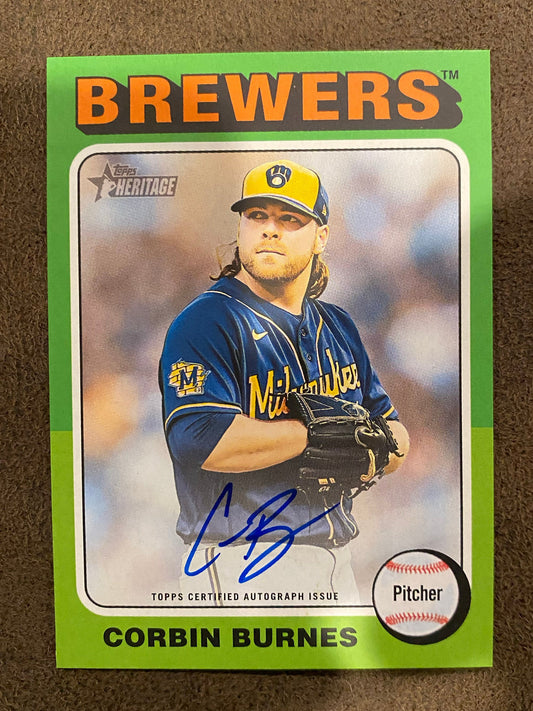 Corbin Burnes - 2024 Topps Heritage High Number - Real One AUTO - Brewers