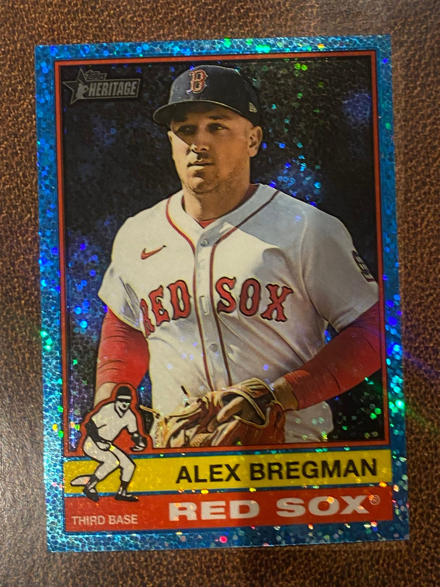 Alex Bregman - 2025 Topps Heritage High Number - Blue Sparkle - Red Sox